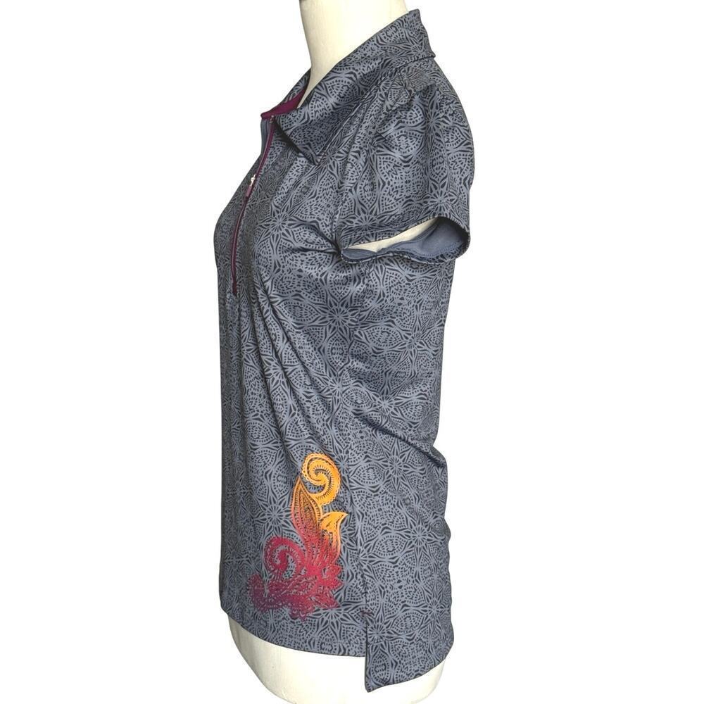 Athleta Gravity Womens Short Sleeve 1/2 Zip Polo Dark Gray/Black  XXS EUC - Picture 3 of 9